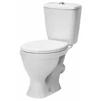 Унитаз-компакт Sanita Эталон эконом WC.CC/Etalon/1-P/WHT.G/S1 косой выпуск, с сиденьем полипропилен, белый