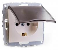 Розетка с заземлением с крышкой без рамки Mono Electric Despina / Larissa 500-002521-118