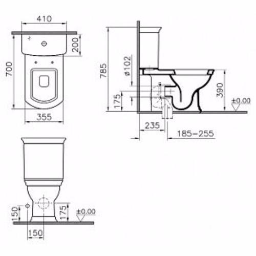 Унитаз Vitra Serenada 9722B003-7205 с функцией биде с сиденьем микролифт