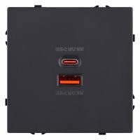 Розетка 2хUSB type A и C без рамки Kollinger Eclipse EC-024BK