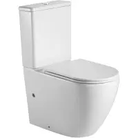 Унитаз-компакт Point Сатурн PN42901 безободковый, торнадо, с сиденьем микролифт, белый