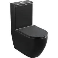 Унитаз-компакт Grossman GR-4446BMS безободковый, с сиденьем микролифт, черный матовый