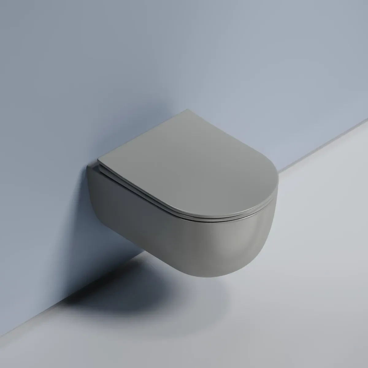 Унитаз подвесной Ceramica Nova Modena CN6063MH безободковый, с сиденьем микролифт, антрацит матовый