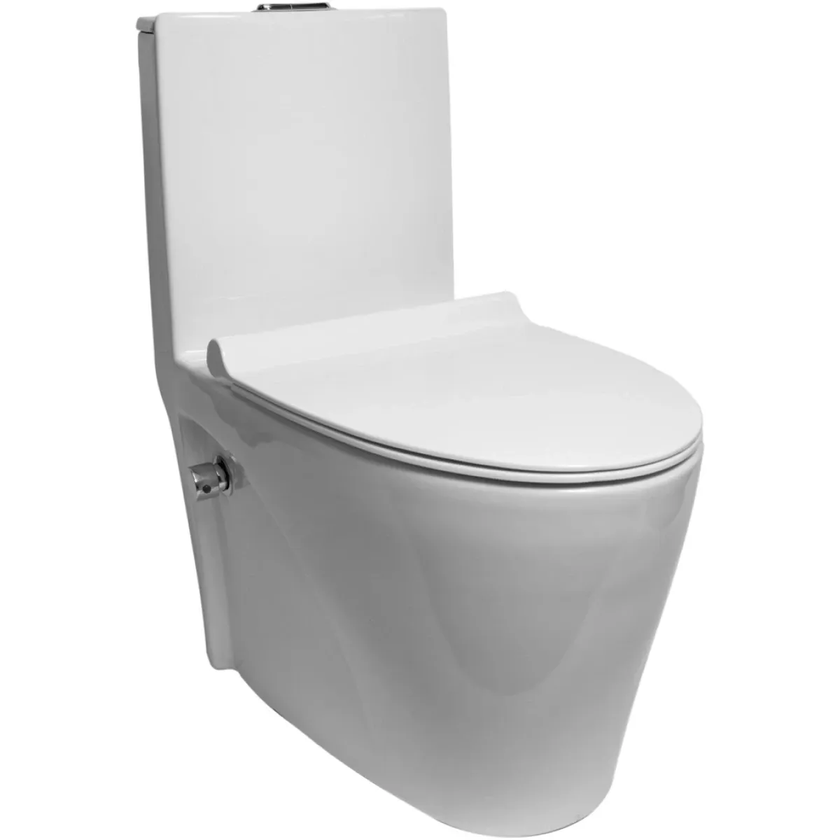 Унитаз-компакт SantiLine SL-5012SM-BD безободковый, с функцией биде, с сиденьем микролифт, белый