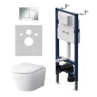 Комплект унитаза с инсталляцией AM.PM Sense IS90251.741701 с клавишей хром