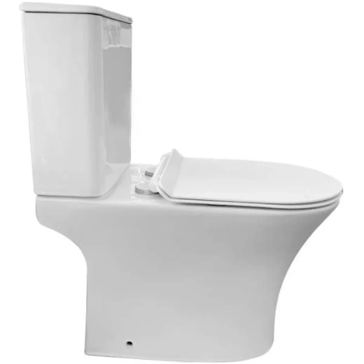 Унитаз-компакт CeramaLux 1217-P безободковый, с сиденьем микролифт, белый
