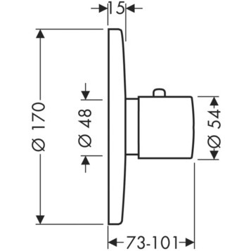 Внешняя часть термостата для душа Axor Uno 38715000