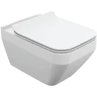 Унитаз подвесной Cersanit Crea Square A63115 безободковый, с сиденьем микролифт, белый