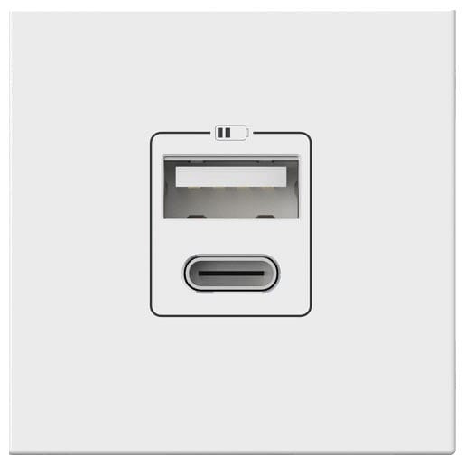 Розетка 2хUSB type A и C без рамки Elbi Eleсtriс Moda Vox 611-040232-335