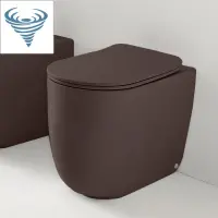 Унитаз приставной Kerasan Nolita 531975 безободковый, торнадо, бургундский матовый