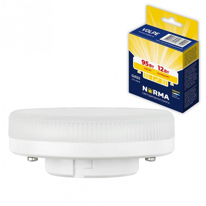 Лампа светодиодная Volpe LED-GX53 GX53 12Вт 3000K UL-00011429