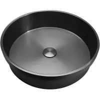 Раковина Abber Wasser Kreis AF2408GM 41,6x41,6 см, встраиваемая сверху, оружейная сталь матовый