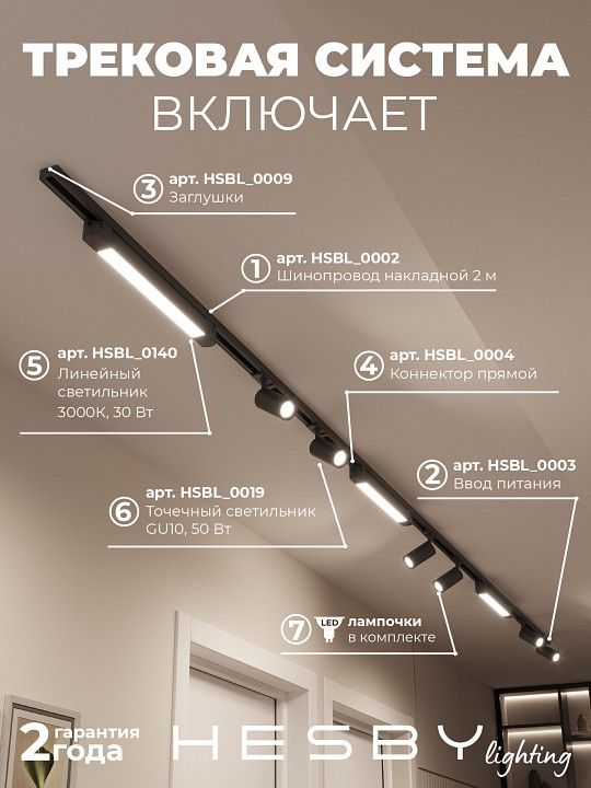Комплект трековый Hesby Lighting Skylite №5 HSBL_kompl_S005_NI4B3K