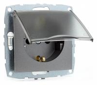 Розетка с заземлением с крышкой без рамки Mono Electric Despina / Larissa 500-002421-118