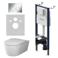 Комплект унитаза с инсталляцией AM.PM Func IS90151.8F1701 с клавишей смыва хром