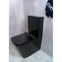 Унитаз-компакт GID Tr2170BL безободковый, с сиденьем микролифт, черный глянец