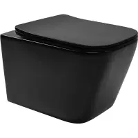 Унитаз подвесной Rea Julio REA-C6550 безободковый, с сиденьем микролифт, черный матовый