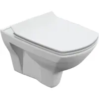 Унитаз подвесной Cersanit Carina MZ-CARINA-XL-COn-S-DL-E безободковый, с сиденьем микролифт, белый