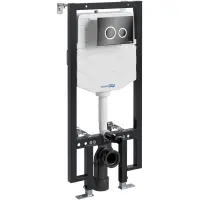 Инсталляция для унитаза WasserKRAFT Vils 56 56TLT.010.ME.PB01 с кнопкой смыва, черный глянец/хром/черный глянец