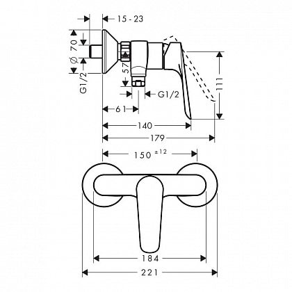 Смеситель для душа hansgrohe Logis E 71602000
