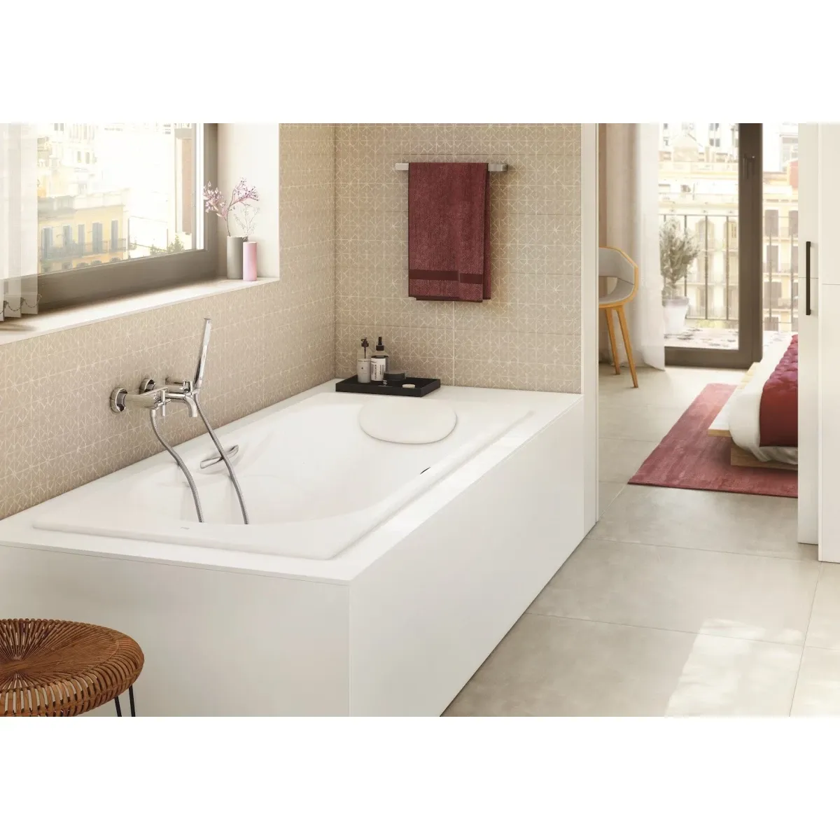 Ванна чугунная Roca Malibu SET/2334G0000/526803010/150412330 160x70 см, с ручками, антискользящим покрытием, белый