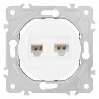 Розетка двойная RJ-11 и Ethernet RJ-45 без рамки Arte Milano am-202 202.44-1.white