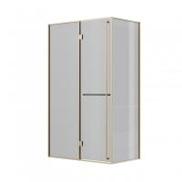 Дверь Roca Apex левая с боковой панелью 120x90 ZRU9307877 матовое золото стекло тонированное