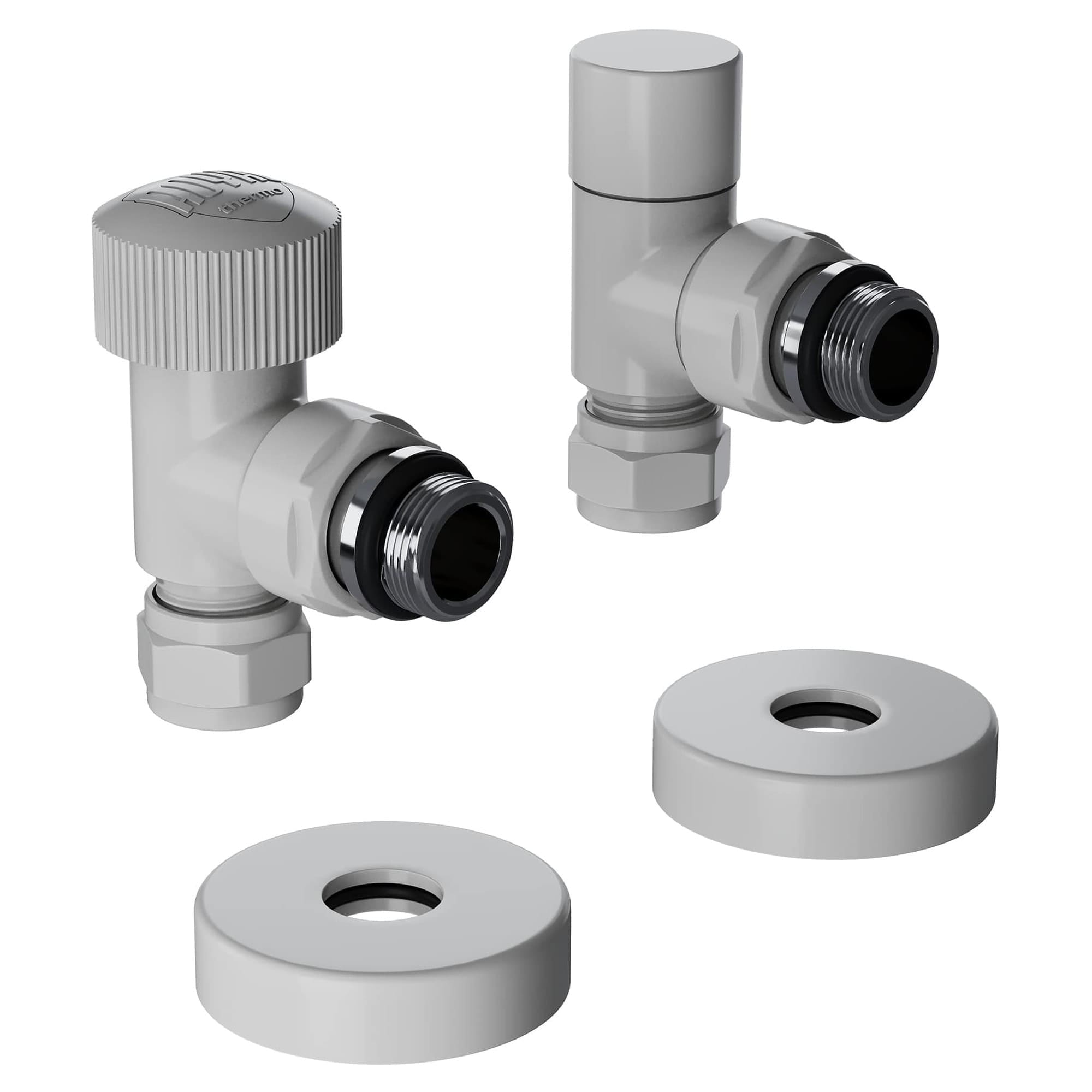 Набор термостатический угловой Royal Thermo Design Pro 15мм М30х1,5 (Белый)
