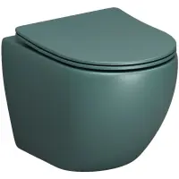 Унитаз подвесной Grossman GR-4455OLMS безободковый, с сиденьем микролифт, зеленый матовый