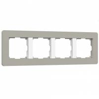Рамка на 4 поста Werkel Split (дымчатый/белый soft-touch) W0043067