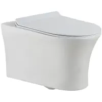 Унитаз подвесной Agger AT01100 безободковый, с сиденьем микролифт, белый глянец