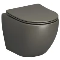 Унитаз подвесной Grossman GR-4455GSMS безободковый, с сиденьем микролифт, хаки матовый