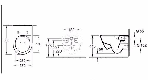 Подвесной унитаз Villeroy&Boch Subway 2.0 5614A1R1