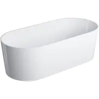 Ванна из литьевого мрамора Omnires Ovo OVOWWBP 160x72,2 см, отдельностоящая, белый глянец