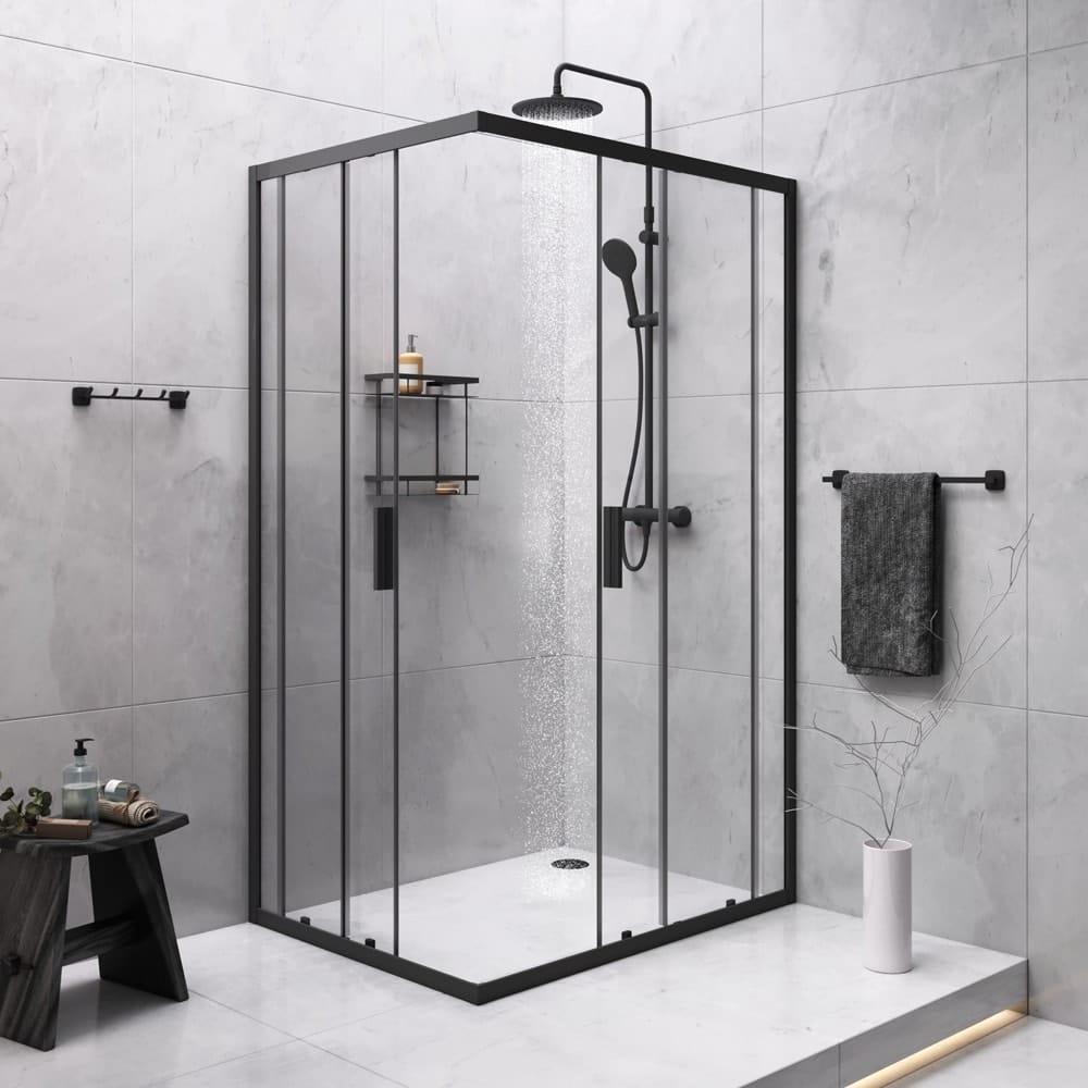 Комплект душевого уголка Am.Pm Gem S 120x90 WK93ES черный матовый
