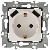 Розетка с заземлением и со шторкой и 2хUSB, без рамки Эра Эра 12 12-4109-02
