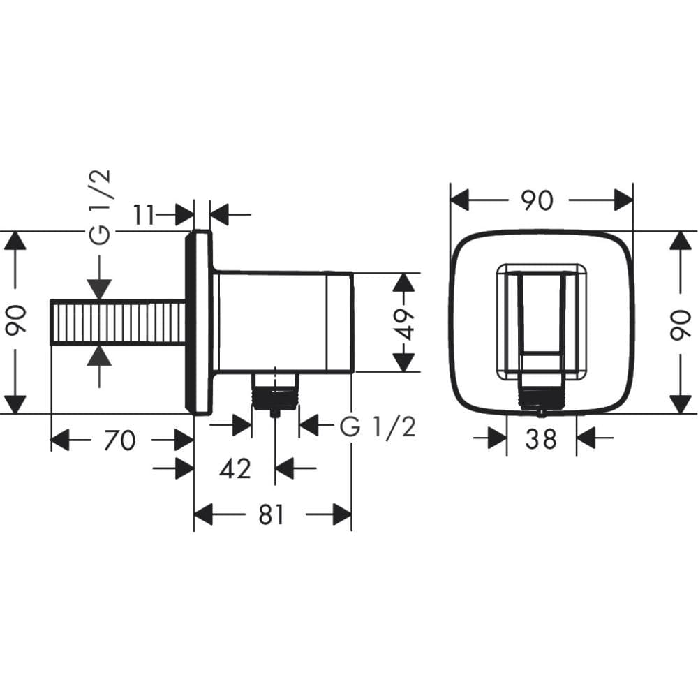 Шланговое подключение hansgrohe Fixfit Porter Q 26887340 шлифованный черный хром