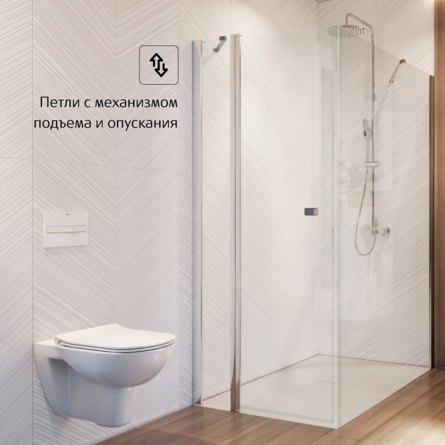 Боковая стенка для душевого уголка Roca Capital 80x195 7M4408012M хром стекло прозрачное