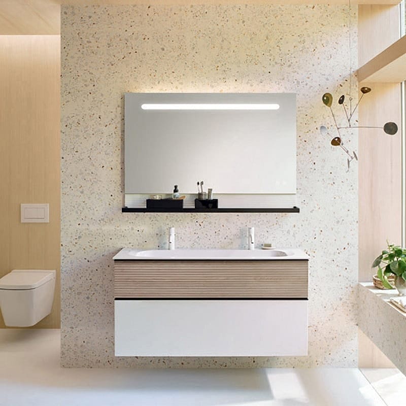 Тумба с раковиной Burgbad Fiumo 120 SFXO122F3956FOT45G0200C0001*2 белый/бежевый