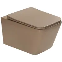 Унитаз подвесной SantiLine SL-5007KH безободковый, с сиденьем микролифт, коричневый матовый