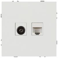 ТВ-розетка и розетка Ethernet RJ-45 без рамки Эра Galaxy Б0070790