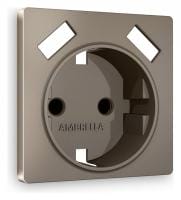 Накладка для розетки с заземлением и со шторками и 2хUSB type A Ambrella Volt ALFA AP6390