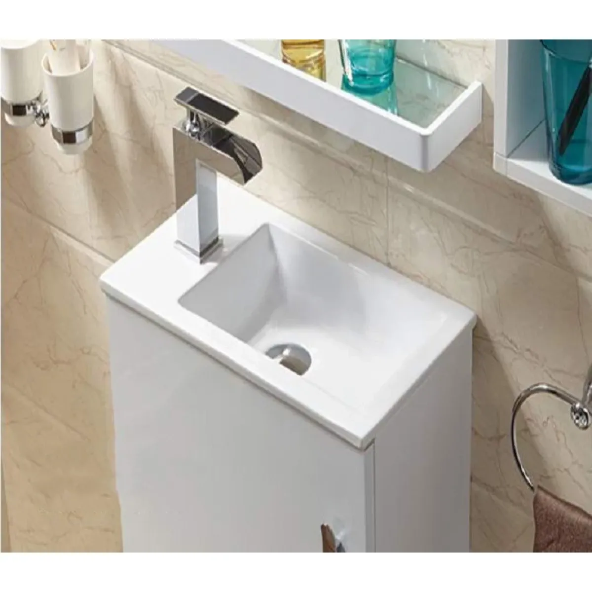 Раковина CeramaLux 9032C 45,5x25,5 см L/R, рукомойник, белый