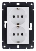 Розетка двойная с заземлением, без рамки Kollinger  REA-032WM