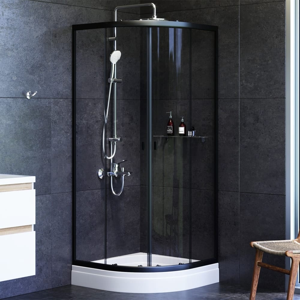 Душевой уголок AM.PM X-Joy 80x80 W88E-205-080BT64 черно-белый