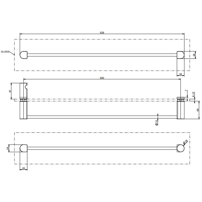 Полотенцедержатель Gessi Rilievo 60 см 59566#031