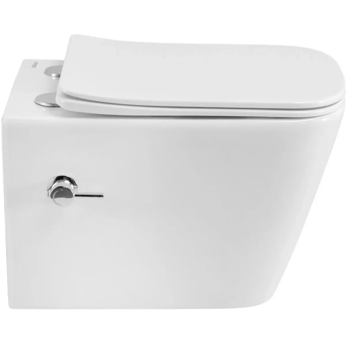 Унитаз подвесной BelBagno Kraft BB7106CH-TOR-BS/SC безободковый, с функцией биде, торнадо, с сиденьем микролифт, белый