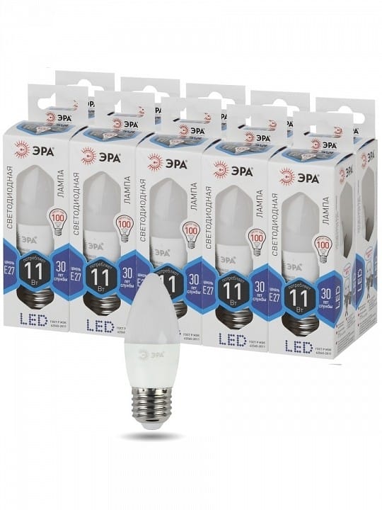 Лампа светодиодная Эра Стандарт E27 11Вт 4000K LED B35-11W-840-E27