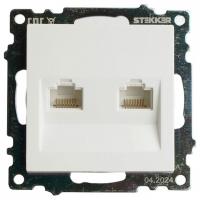 Розетка двойная Ethernet RJ-45 без рамки Stekker Катрин 50003