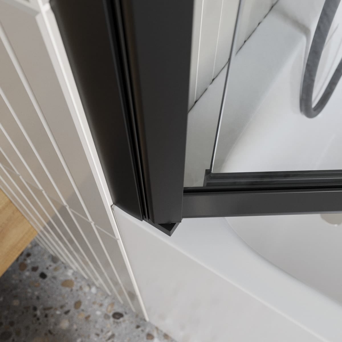 Шторка для ванны BelBagno Luce LUCE-VF-11-100/145-C-NERO черный